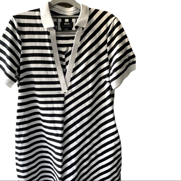 Anthropologie Striped Polo Rugby Mini Dress Black and White. Small NWOT - Picture 7 of 10